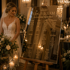 Luxury Wedding Seating Plan | Mirror Wedding Decor