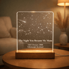 Personalised “The Night You Became My Mum” Star Map LED Light – Custom Night Sky Constellation Lamp With Date & Location The Crafty Bonobo 3