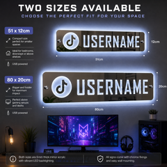 Personalised LED Username Mirror Sign | Social Media / Gaming Sign