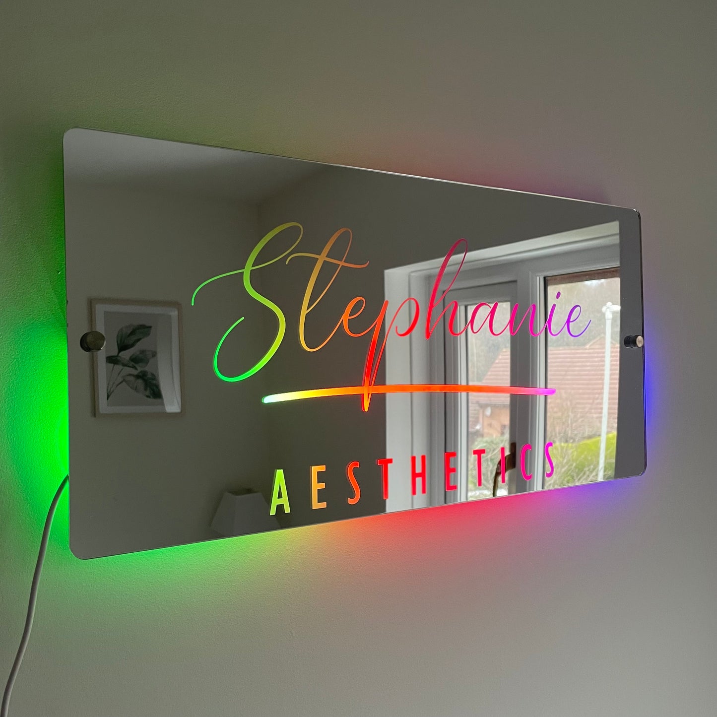 Personalised LED Business Name Mirror