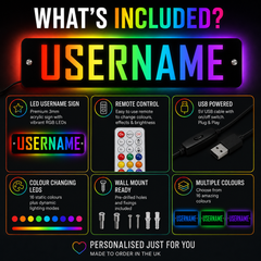 Personalised LED Username Sign | Gaming Decor | Streaming | Twitch
