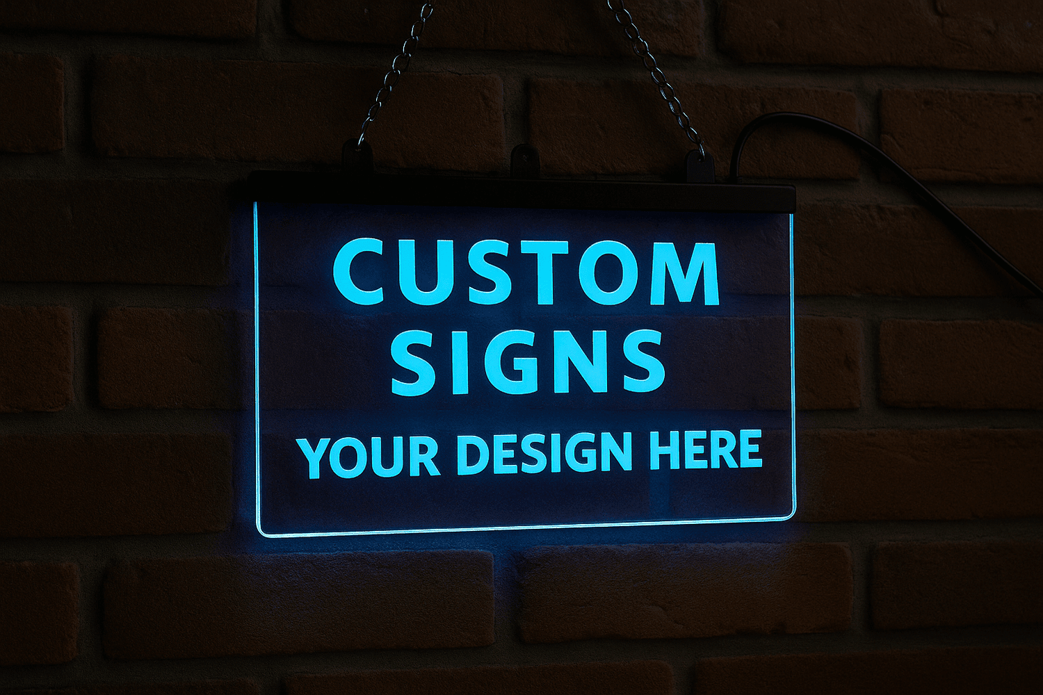 Custom Design Colour Changing Hanging LED Sign The Crafty Bonobo LED Signs 2