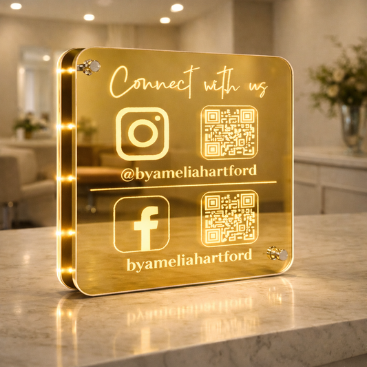 Personalised LED Social Media Plaque ✨ Instagram • Facebook • QR Code Sign
