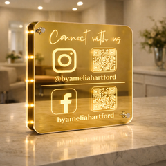 Personalised LED Social Media Plaque ✨ Instagram • Facebook • QR Code Sign