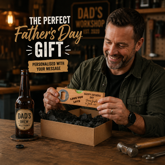 Personalised Father’s Day Spirit Level Bottle Opener – Custom Engraved Gift for Dad, Grandad or Stepdad