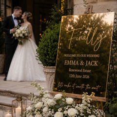 Luxury Welcome Wedding Sign | Mirror Wedding Decor