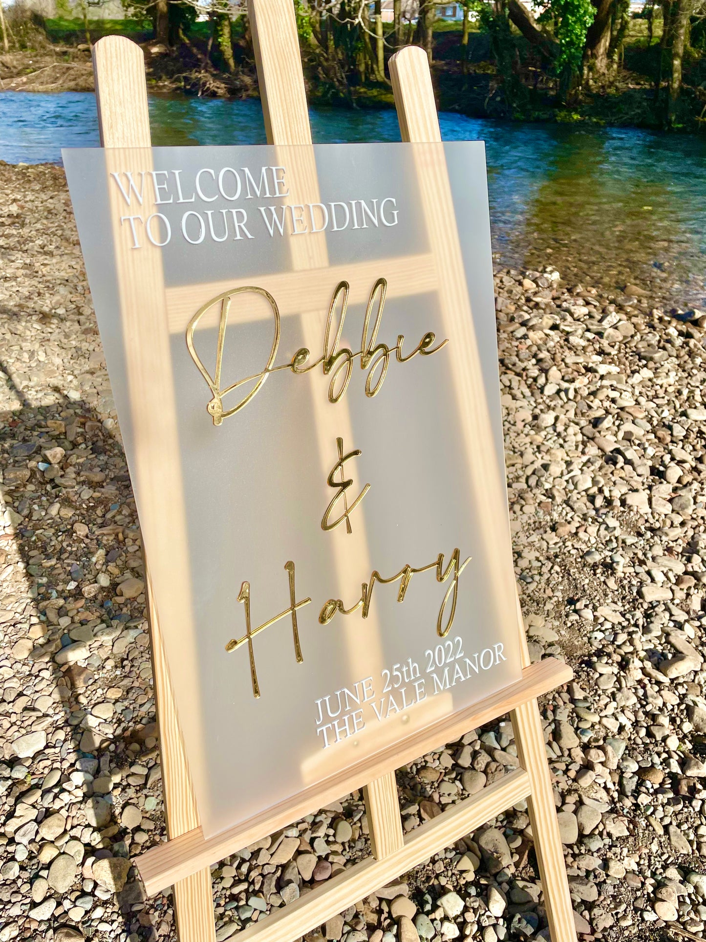 Luxury Frosted Welcome Wedding Sign | Mirror Wedding Decor C