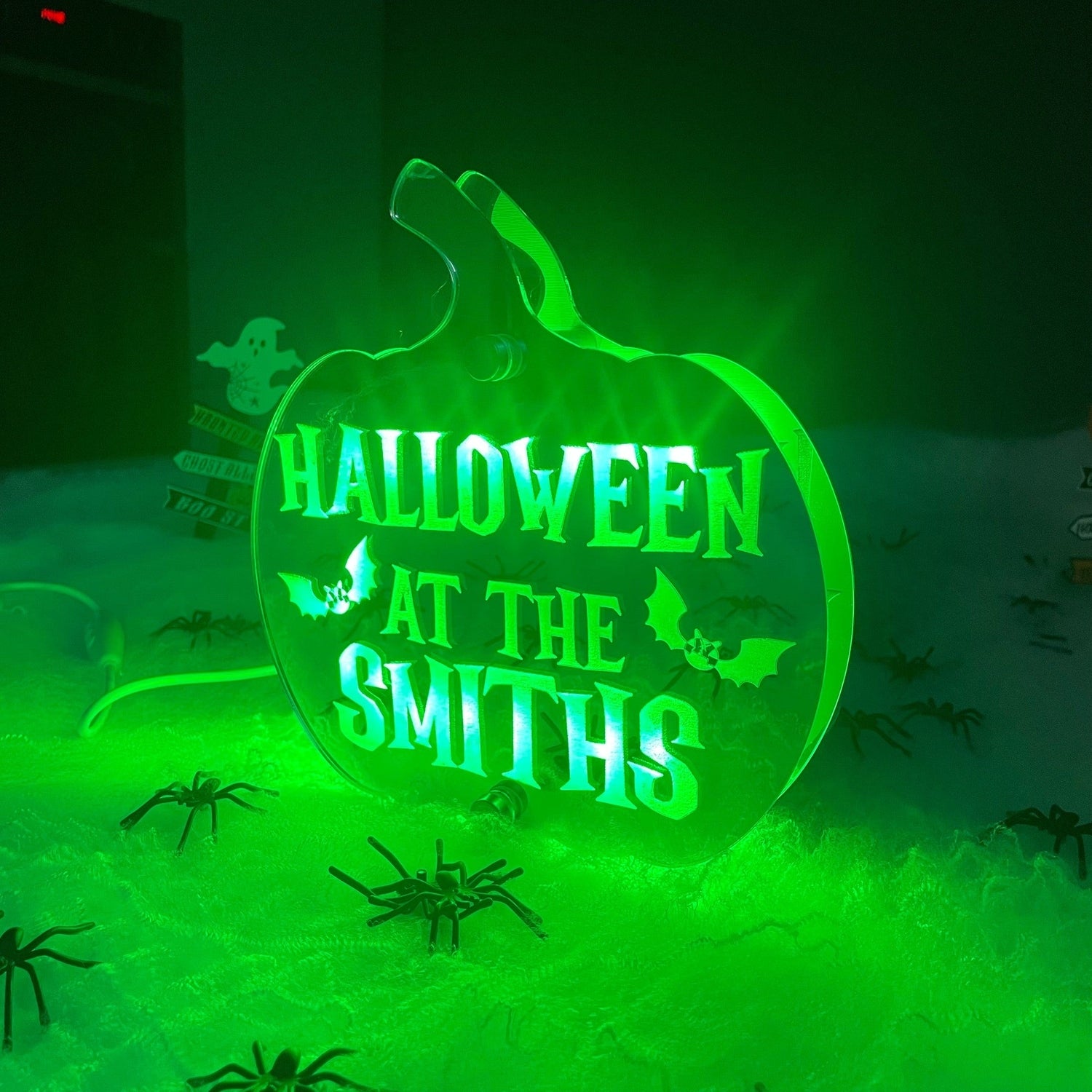 Personalised Halloween Pumpkin LED Sign | Mirror Sign The Crafty Bonobo 6