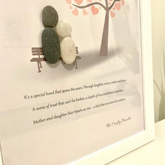 Mother & Daughter Pebble Picture Frame - Heart Pebble Art
