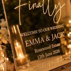 Luxury Welcome Wedding Sign | Mirror Wedding Decor