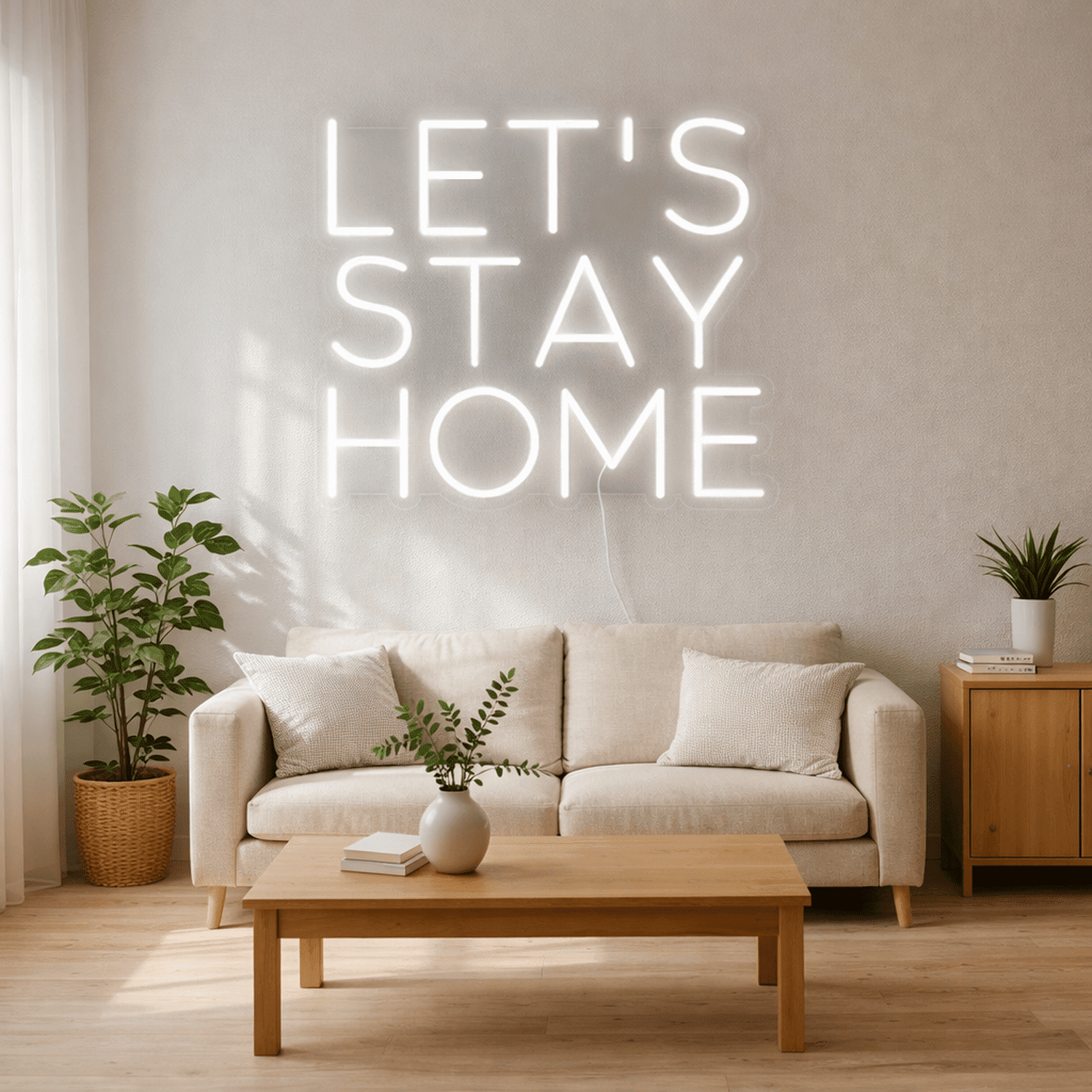 Let's Stay Home Neon Sign The Crafty Bonobo Neon Sign 4