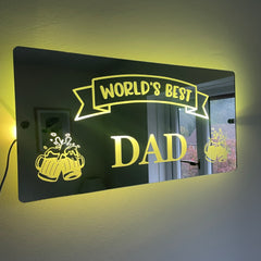 World’s Best Dad LED Mirror Sign with remote | Gifts For Dad | Father’s Day