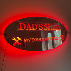 Dad’s Shed LED Mirror with remote | Gifts For Dad | Father’s Day
