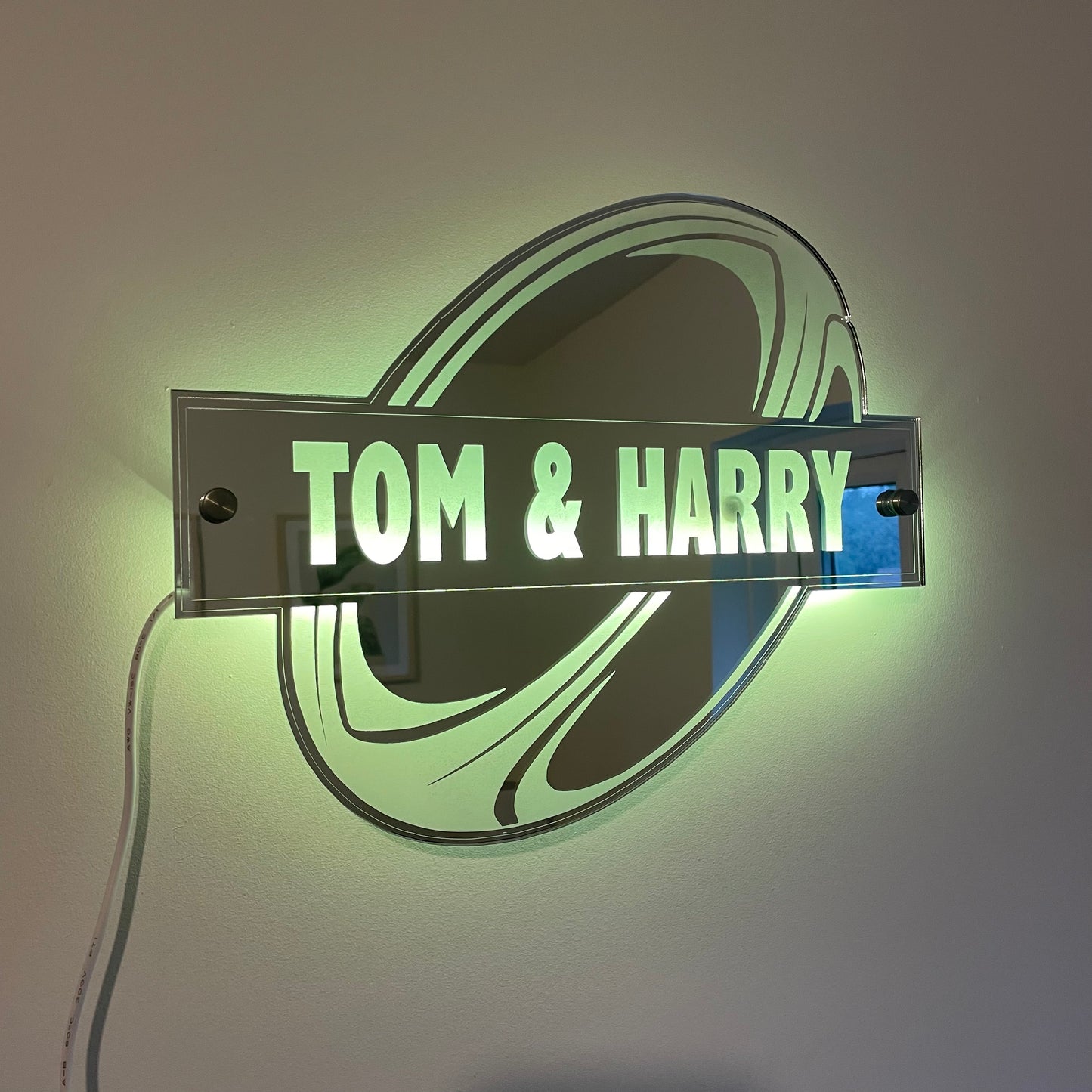 LED Rugby Name Mirror