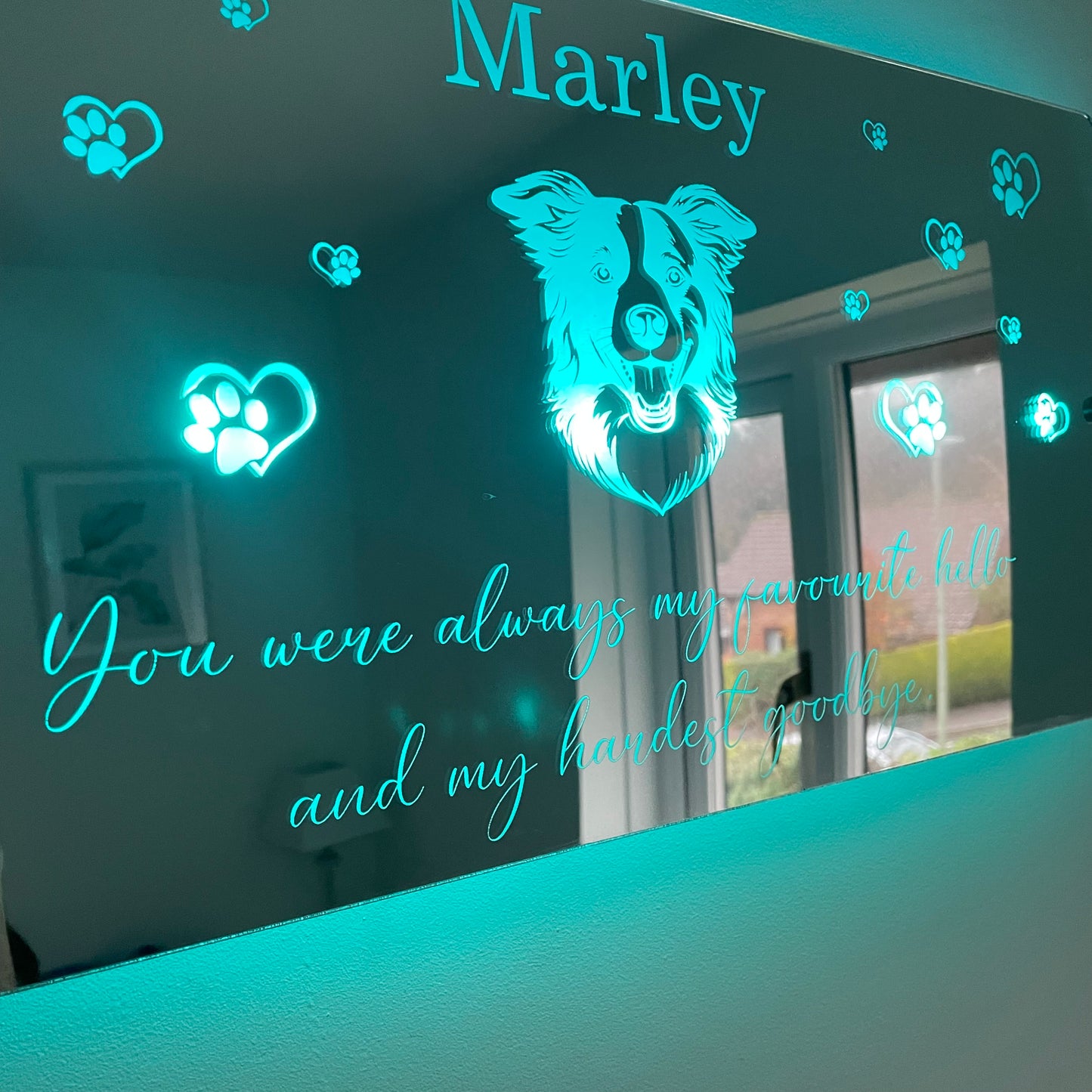 Customisable Pet LED Sign | Any breed of dog image | Pet Memorial | Any text