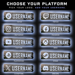 Personalised LED Username Mirror Sign | Social Media / Gaming Sign