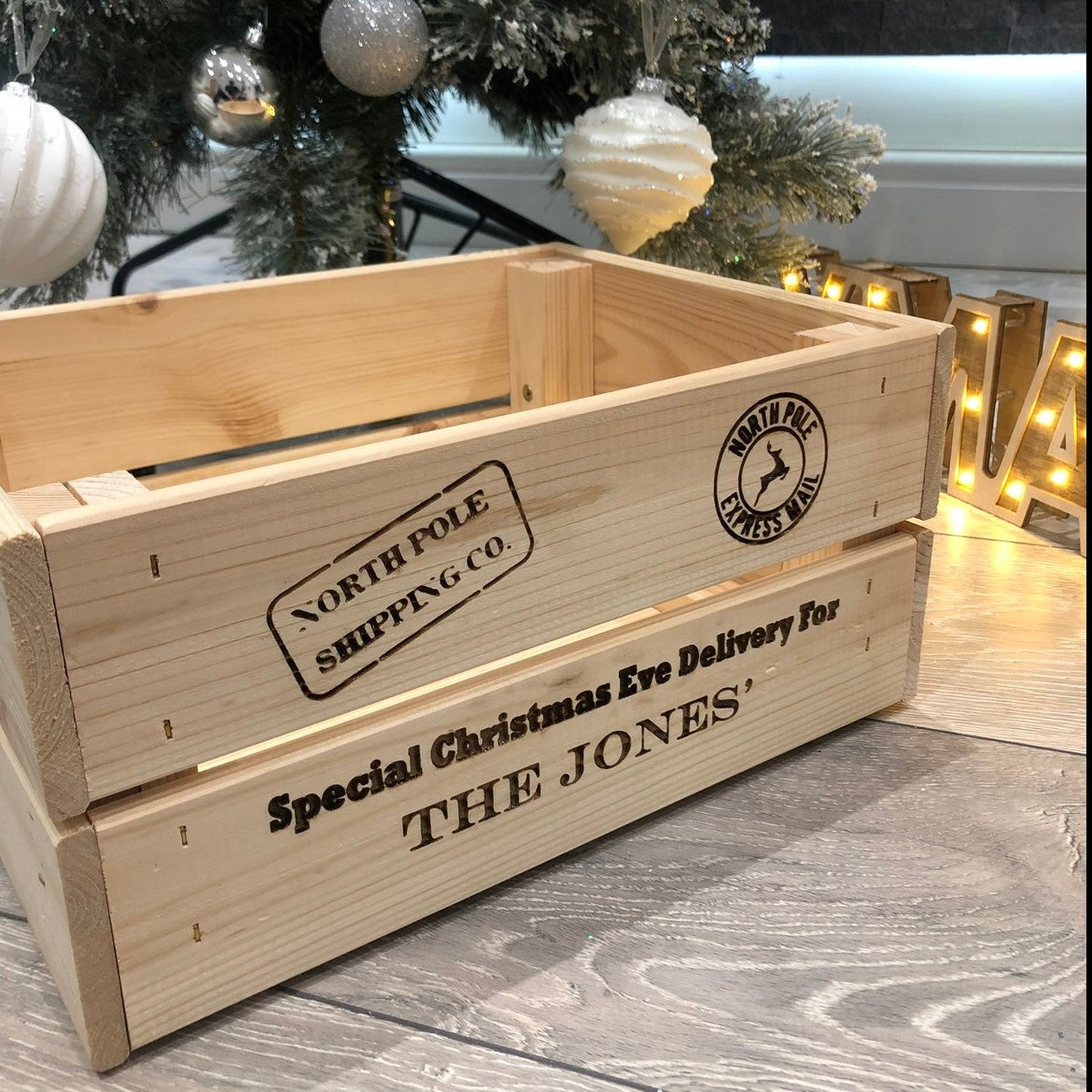 Personalised Christmas Eve Crate – Custom Name Snack Box with Tick Lists The Crafty Bonobo 3