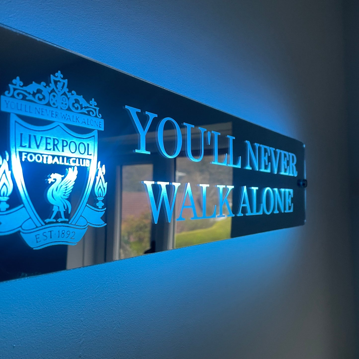 Personalised LED Sports Mirror Sign | Any Logo & Text