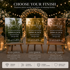 Luxury Welcome Wedding Sign | Mirror Wedding Decor