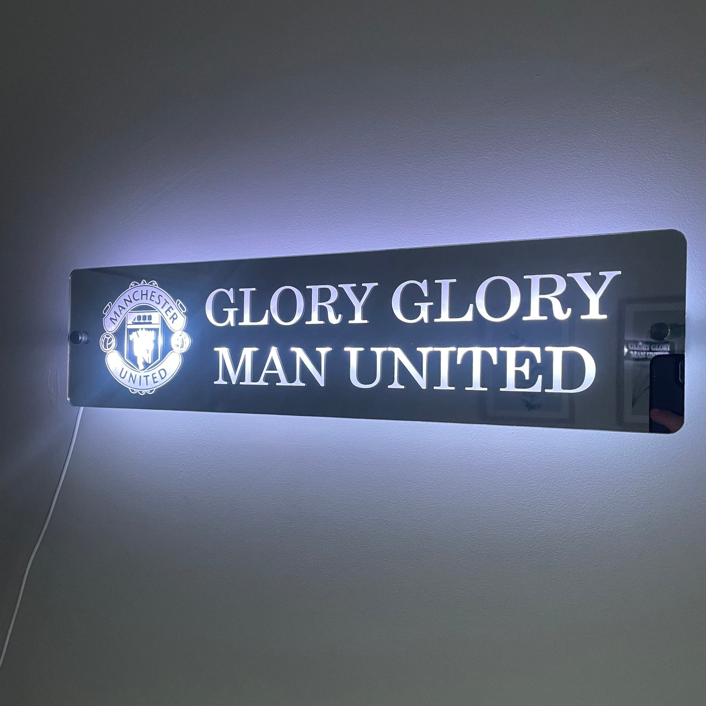 Personalised LED Sports Mirror Sign | Any Logo & Text