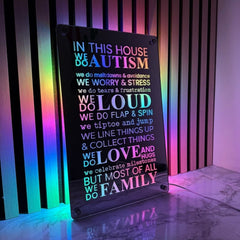 Autism LED Mirror Sign – Inspirational Neurodiversity Decor with Multi-Color Lights | Sensory Room The Crafty Bonobo LED Mirror Sign 3