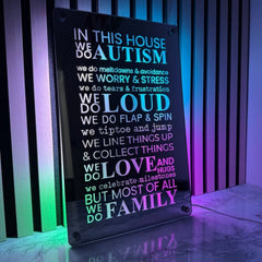 Autism LED Mirror Sign – Inspirational Neurodiversity Decor with Multi-Color Lights | Sensory Room The Crafty Bonobo LED Mirror Sign 7