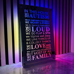 Autism LED Mirror Sign – Inspirational Neurodiversity Decor with Multi-Color Lights | Sensory Room The Crafty Bonobo LED Mirror Sign 5
