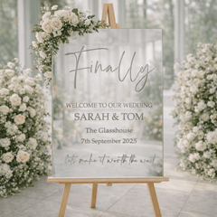 Luxury Welcome Wedding Sign | Mirror Wedding Decor The Crafty Bonobo Wedding Decor 3