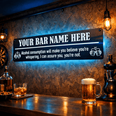 Personalised LED Mirror Bar Sign l Man Cave Decor The Crafty Bonobo LED Mirror Sign 3