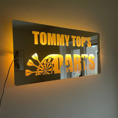 Personalised LED Darts Mirror | Darts Sign