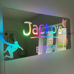 Personalised Spider Man Hero LED Bedroom Mirror Sign