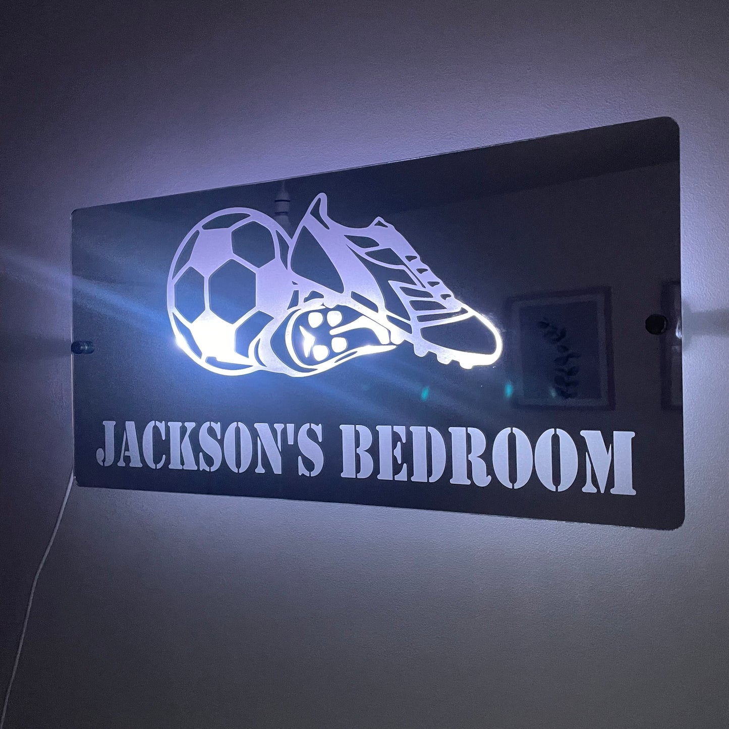 Children’s LED Football Design Mirror with remote