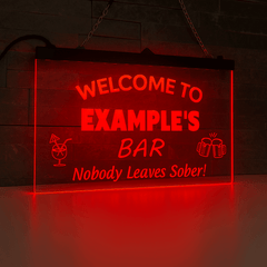 Personalised Colour-Changing Hanging LED Sign – Custom Bar, Man Cave & Home Decor Light The Crafty Bonobo LED Signs 3