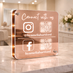 Personalised LED Social Media Plaque ✨ Instagram • Facebook • QR Code Sign