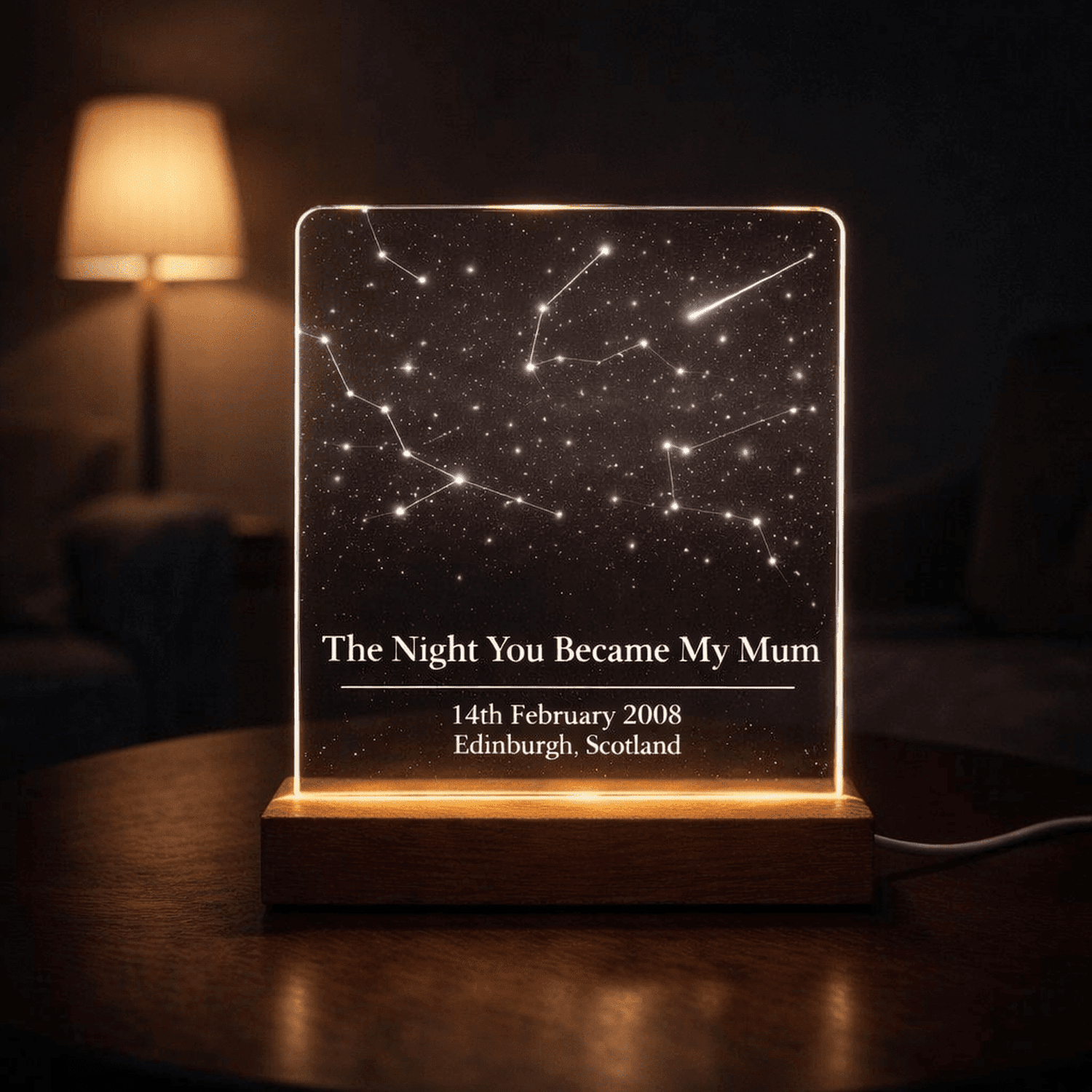 Personalised “The Night You Became My Mum” Star Map LED Light – Custom Night Sky Constellation Lamp With Date & Location The Crafty Bonobo 4