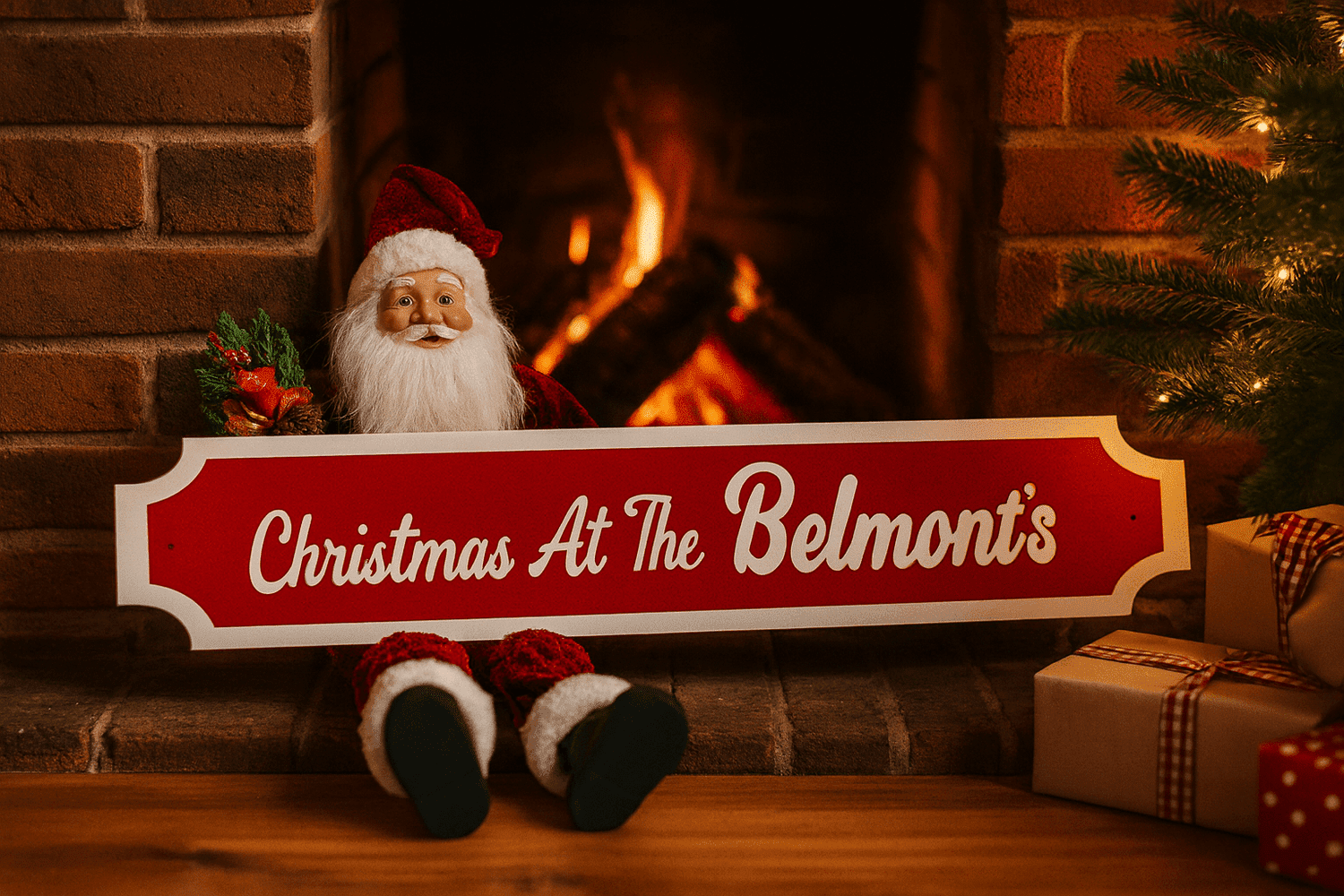 Personalised Christmas Street Sign | Festive Decor | Santa Family Sign The Crafty Bonobo Christmas Decor 2