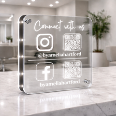 Personalised LED Social Media Plaque ✨ Instagram • Facebook • QR Code Sign