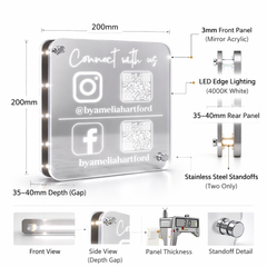 Personalised LED Social Media Plaque ✨ Instagram • Facebook • QR Code Sign