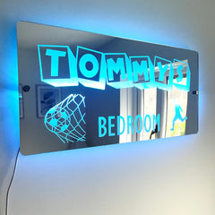 Personalised Football Name Mirror | LED Light Sign