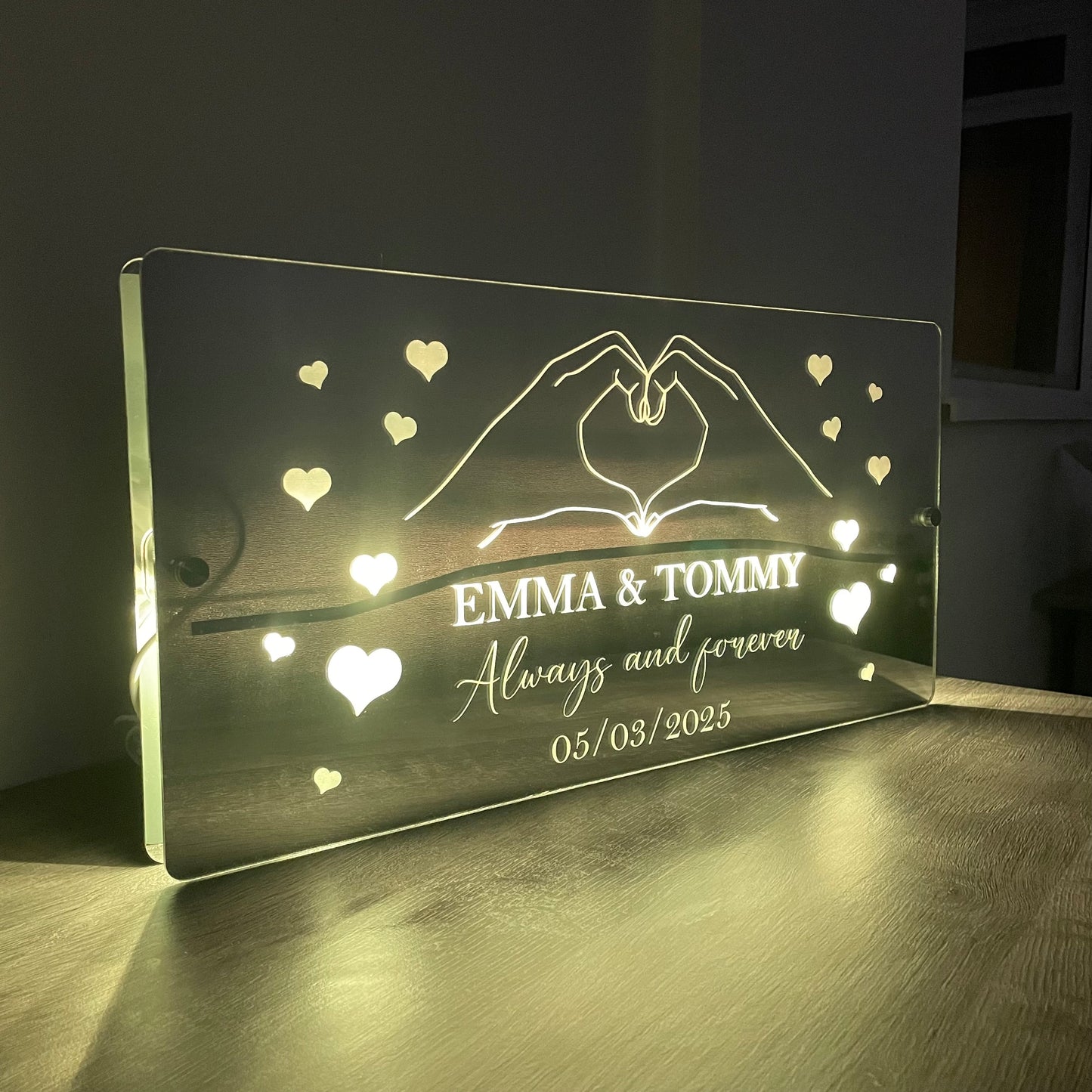 Personalised Valentines LED Mirror | Anniversary Gift