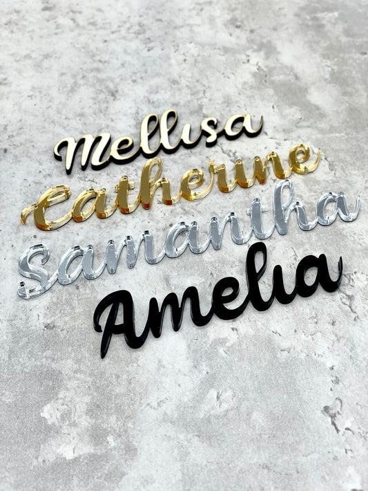 Calligraphy Wedding Place Names | Mirror Place Table Settings The Crafty Bonobo The Crafty Bonobo Wedding Decor
