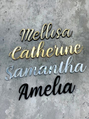 Calligraphy Wedding Place Names | Mirror Place Table Settings The Crafty Bonobo Wedding Decor 5