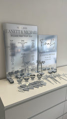 Calligraphy Wedding Place Names | Mirror Place Table Settings The Crafty Bonobo Wedding Decor 8