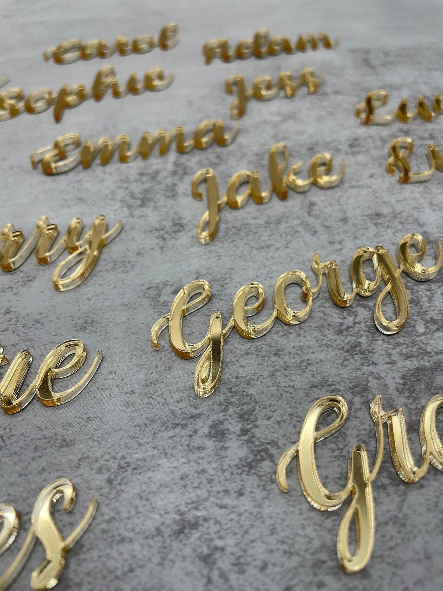 Calligraphy Wedding Place Names | Mirror Place Table Settings The Crafty Bonobo Wedding Decor 4