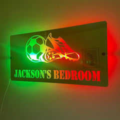 Children’s LED Football Design Mirror | Custom Name Football Decor The Crafty Bonobo LED Mirror Sign 6