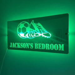 Children’s LED Football Design Mirror | Custom Name Football Decor The Crafty Bonobo LED Mirror Sign 11