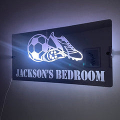 Children’s LED Football Design Mirror | Custom Name Football Decor The Crafty Bonobo LED Mirror Sign 5