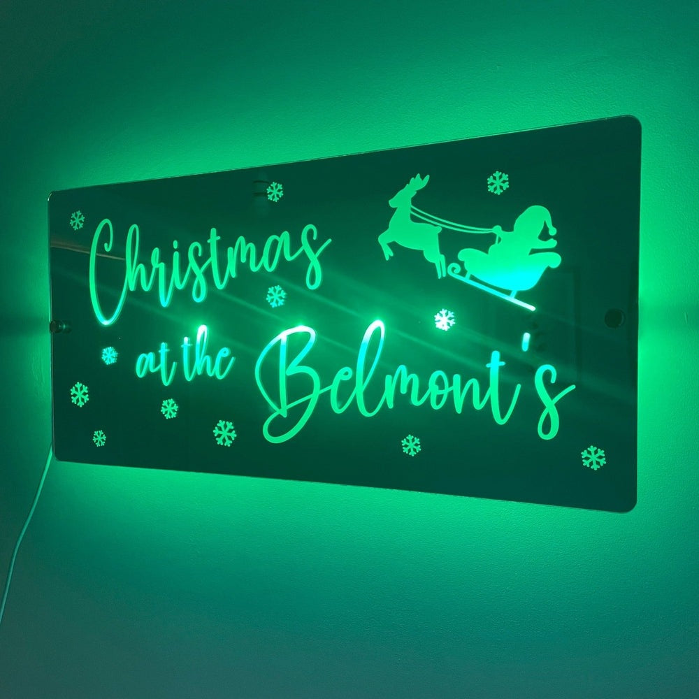 Christmas Family Name LED Mirror | Light Up Christmas Decoration The Crafty Bonobo The Crafty Bonobo LED Mirror Sign