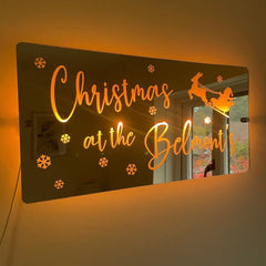 Christmas Family Name LED Mirror | Light Up Christmas Decoration The Crafty Bonobo The Crafty Bonobo LED Mirror Sign