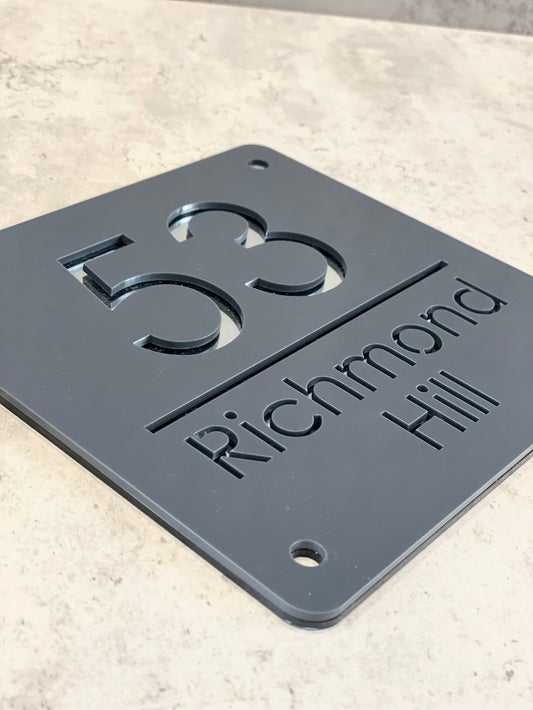 Contemporary Mirrored House Sign | Address Plaque The Crafty Bonobo The Crafty Bonobo Signage